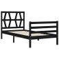 vidaXL Giroletto con Testiera Nero 90x200 cm in Legno Massello vidaXL Giroletto con Testiera Nero 90x200 cm in Legno Massello