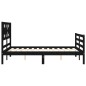 vidaXL Giroletto con Testiera Nero 90x200 cm in Legno Massello vidaXL Giroletto con Testiera Nero 90x200 cm in Legno Massello