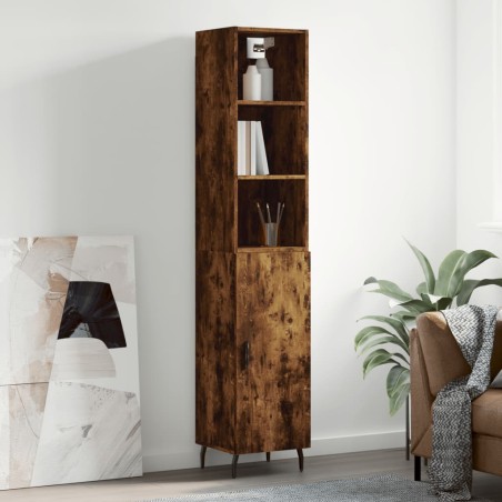 vidaXL Credenza Rovere Fumo 34,5x34x180 cm in Legno Multistrato