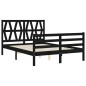 vidaXL Giroletto con Testiera Nero 140x190 cm in Legno Massello