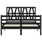 vidaXL Giroletto con Testiera Nero 140x190 cm in Legno Massello
