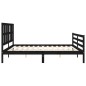 vidaXL Giroletto con Testiera Nero 200x200 cm in Legno Massello vidaXL Giroletto con Testiera Nero 200x200 cm in Legno Massello