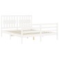 vidaXL Giroletto con Testiera Bianco 160x200 cm Legno Massello vidaXL Giroletto con Testiera Bianco 160x200 cm Legno Massello