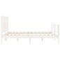 vidaXL Giroletto con Testiera Bianco 160x200 cm Legno Massello vidaXL Giroletto con Testiera Bianco 160x200 cm Legno Massello