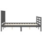vidaXL Giroletto con Testiera Grigio 4FT Small Double Legno Massello