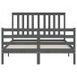 vidaXL Giroletto con Testiera Grigio 4FT Small Double Legno Massello