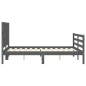 vidaXL Giroletto con Testiera Grigio 4FT Small Double Legno Massello