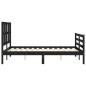 vidaXL Giroletto con Testiera Nero 140x190 cm in Legno Massello vidaXL Giroletto con Testiera Nero 140x190 cm in Legno Massello