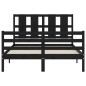 vidaXL Giroletto con Testiera Nero 140x190 cm in Legno Massello vidaXL Giroletto con Testiera Nero 140x190 cm in Legno Massello