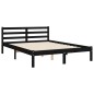 vidaXL Giroletto con Testiera Nero 140x190 cm in Legno Massello vidaXL Giroletto con Testiera Nero 140x190 cm in Legno Massello