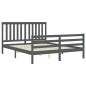 vidaXL Giroletto con Testiera Grigio 5FT King Size in Legno Massello vidaXL Giroletto con Testiera Grigio 5FT King Size in Legno Massello