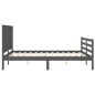 vidaXL Giroletto con Testiera Grigio 5FT King Size in Legno Massello vidaXL Giroletto con Testiera Grigio 5FT King Size in Legno Massello