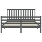 vidaXL Giroletto con Testiera Grigio 5FT King Size in Legno Massello vidaXL Giroletto con Testiera Grigio 5FT King Size in Legno Massello