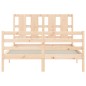vidaXL Giroletto con Testiera 140x200 cm in Legno Massello vidaXL Giroletto con Testiera 140x200 cm in Legno Massello