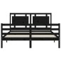vidaXL Giroletto con Testiera Nero 160x200 cm Legno Massello vidaXL Giroletto con Testiera Nero 160x200 cm Legno Massello