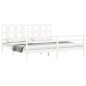 vidaXL Giroletto con Testiera Bianco 200x200 cm in Legno Massello