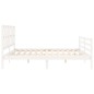 vidaXL Giroletto con Testiera Bianco 200x200 cm in Legno Massello