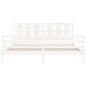 vidaXL Giroletto con Testiera Bianco 200x200 cm in Legno Massello