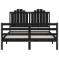 vidaXL Giroletto con Testiera Nero 140x200 cm in Legno Massello vidaXL Giroletto con Testiera Nero 140x200 cm in Legno Massello