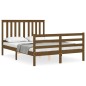 vidaXL Giroletto con Testiera Miele 4FT Small Double in Legno Massello vidaXL Giroletto con Testiera Miele 4FT Small Double in Legno Massello