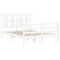 vidaXL Giroletto con Testiera Bianco 140x200 cm in Legno Massello vidaXL Giroletto con Testiera Bianco 140x200 cm in Legno Massello