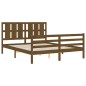 vidaXL Giroletto con Testiera Miele 160x200 cm Legno Massello vidaXL Giroletto con Testiera Miele 160x200 cm Legno Massello
