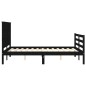 vidaXL Giroletto con Testiera Nero 140x200 cm in Legno Massello vidaXL Giroletto con Testiera Nero 140x200 cm in Legno Massello