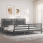 vidaXL Giroletto con Testiera Grigio 200x200 cm in Legno Massello vidaXL Giroletto con Testiera Grigio 200x200 cm in Legno Massello