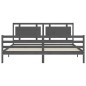 vidaXL Giroletto con Testiera Grigio 200x200 cm in Legno Massello vidaXL Giroletto con Testiera Grigio 200x200 cm in Legno Massello
