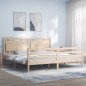 vidaXL Giroletto con Testiera 200x200 cm in Legno Massello vidaXL Giroletto con Testiera 200x200 cm in Legno Massello