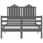 vidaXL Giroletto con Testiera Grigio 4FT Small Double Legno Massello vidaXL Giroletto con Testiera Grigio 4FT Small Double Legno Massello