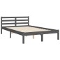 vidaXL Giroletto con Testiera Grigio 4FT Small Double Legno Massello vidaXL Giroletto con Testiera Grigio 4FT Small Double Legno Massello