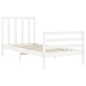 vidaXL Giroletto con Testiera Bianco 90x200 cm in Legno Massello