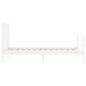 vidaXL Giroletto con Testiera Bianco 90x200 cm in Legno Massello