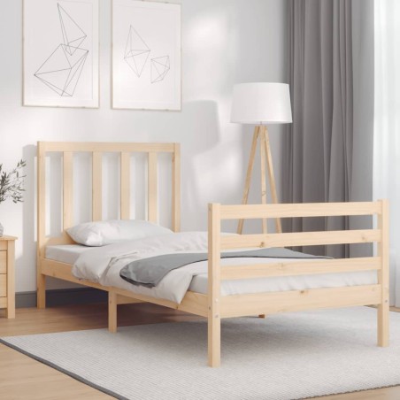 vidaXL Giroletto con Testiera 90x200 cm in Legno Massello