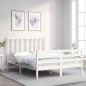 vidaXL Giroletto con Testiera Bianco 120x200 cm in Legno Massello vidaXL Giroletto con Testiera Bianco 120x200 cm in Legno Massello