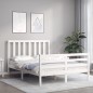vidaXL Giroletto con Testiera Bianco 120x200 cm in Legno Massello vidaXL Giroletto con Testiera Bianco 120x200 cm in Legno Massello