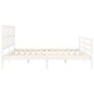 vidaXL Giroletto con Testiera Bianco 6FT Super King in Legno Massello
