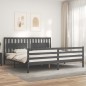 vidaXL Giroletto con Testiera Grigio 200x200 cm in Legno Massello vidaXL Giroletto con Testiera Grigio 200x200 cm in Legno Massello