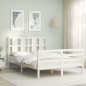 vidaXL Giroletto con Testiera Bianco 120x200 cm in Legno Massello vidaXL Giroletto con Testiera Bianco 120x200 cm in Legno Massello
