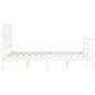 vidaXL Giroletto con Testiera Bianco 120x200 cm in Legno Massello vidaXL Giroletto con Testiera Bianco 120x200 cm in Legno Massello