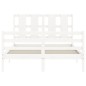 vidaXL Giroletto con Testiera Bianco 120x200 cm in Legno Massello vidaXL Giroletto con Testiera Bianco 120x200 cm in Legno Massello