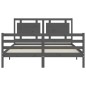vidaXL Giroletto con Testiera Grigio 5FT King Size in Legno Massello vidaXL Giroletto con Testiera Grigio 5FT King Size in Legno Massello