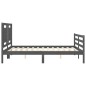 vidaXL Giroletto con Testiera Grigio 5FT King Size in Legno Massello vidaXL Giroletto con Testiera Grigio 5FT King Size in Legno Massello