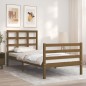 vidaXL Giroletto con Testiera Miele 90x200 cm in Legno Massello
