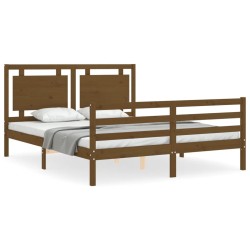 vidaXL Giroletto con Testiera Miele 5FT King Size in Legno Massello