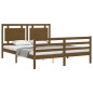 vidaXL Giroletto con Testiera Miele 5FT King Size in Legno Massello vidaXL Giroletto con Testiera Miele 5FT King Size in Legno Massello