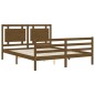 vidaXL Giroletto con Testiera Miele 5FT King Size in Legno Massello vidaXL Giroletto con Testiera Miele 5FT King Size in Legno Massello