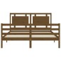 vidaXL Giroletto con Testiera Miele 5FT King Size in Legno Massello vidaXL Giroletto con Testiera Miele 5FT King Size in Legno Massello