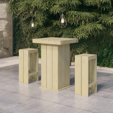 vidaXL Set Bistrò da Giardino 3 pz in Legno di Pino Impregnato